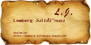 Lemberg Juliánusz névjegykártya